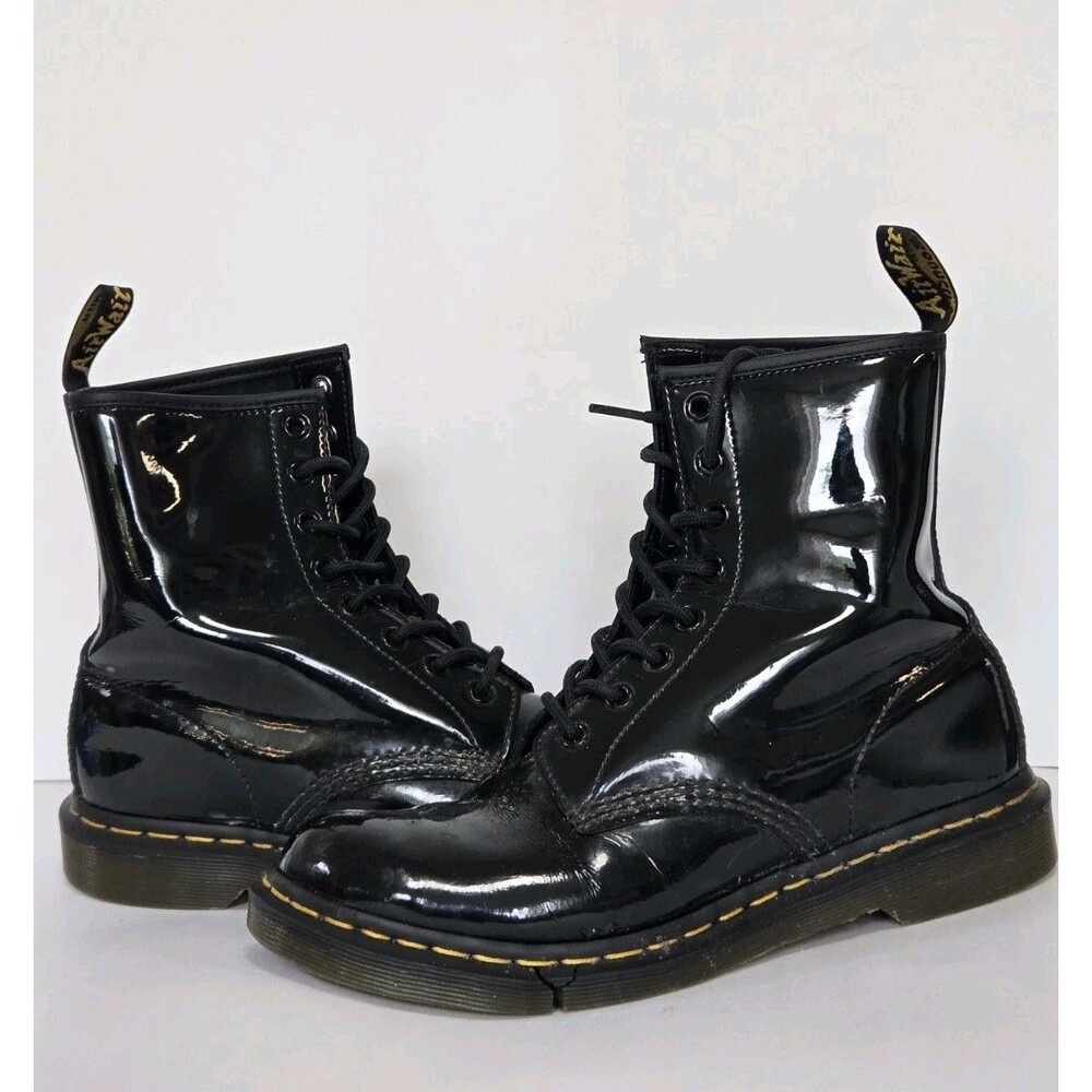 Dr. Martens  Boots Womens Size 9 L 1460 W Black Smooth Leather 8-Eye Lace Up